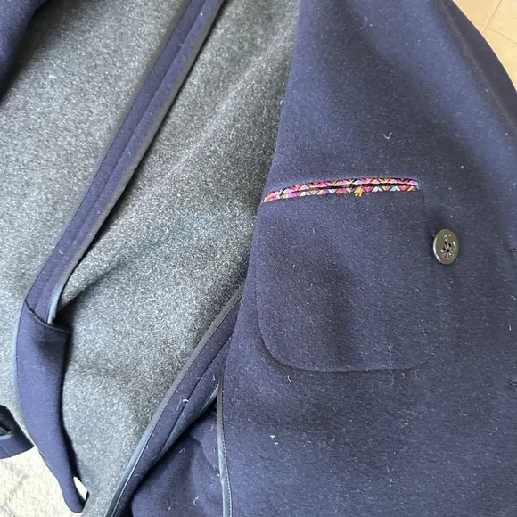New & Lingwood Navy Wool Coat men 42